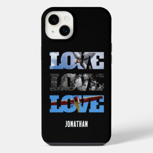 Aeroplane Photos in LOVE frame, Aviation Custom iPhone 14 Plus Case