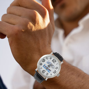 Aeroplane photos & large numbers for Pilot,Aviatio Watch