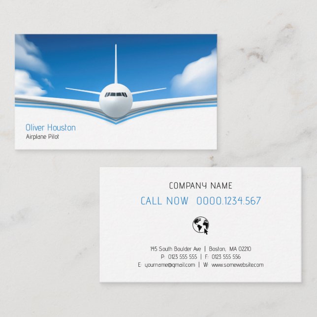 Aeroplane Pilot | Aviation Business Card (Front/Back)