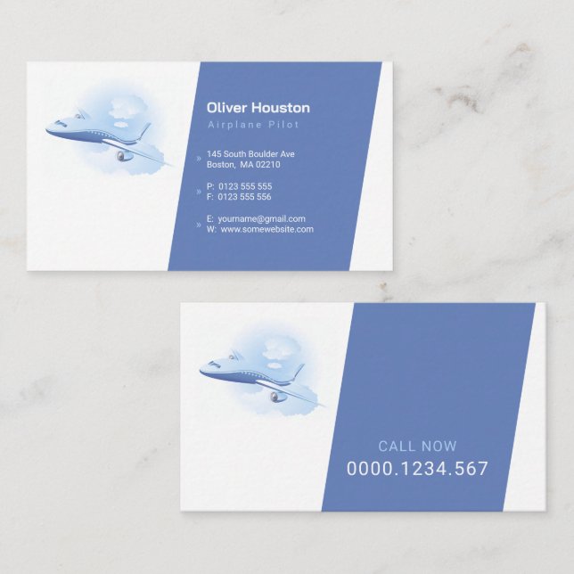 Aeroplane Pilot | Aviation Business Card (Front/Back)