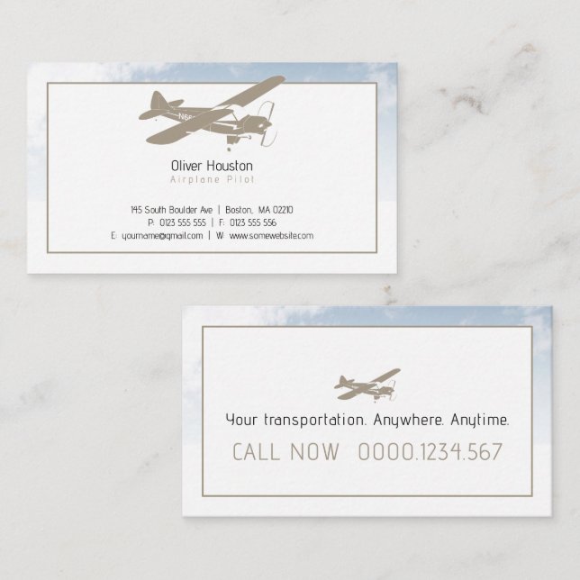 Aeroplane Pilot | Aviation Business Card (Front/Back)