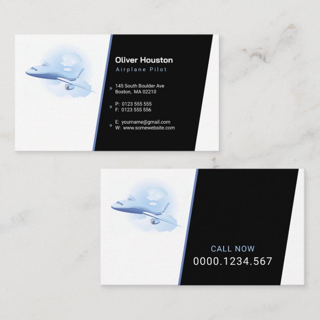 Aeroplane Pilot | Aviation Business Card (Front/Back)
