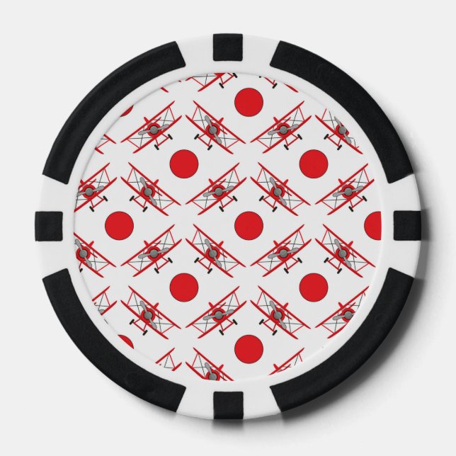 Aeroplane Pilot Aviation Lovers Poker Chips (Front)