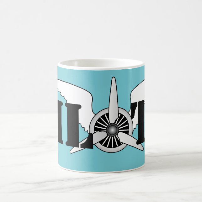 Aeroplane Pilot Aviation Themed Graphic Propeller Coffee Mug (Center)