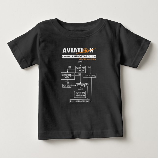Aeroplane Pilot Aviation Trouble Shooting Guide Baby T-Shirt (Front)