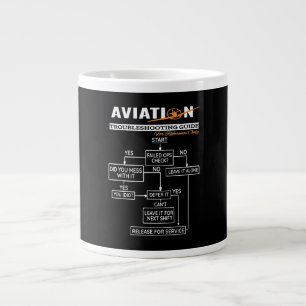 Aeroplane Pilot Aviation Trouble Shooting Guide Large Coffee Mug