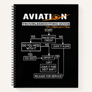 Aeroplane Pilot Aviation Trouble Shooting Guide Notebook
