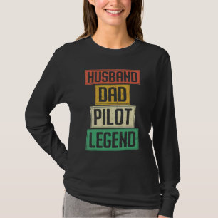 Aeroplane Pilot Dad Father Vintage Retro Husband D T-Shirt