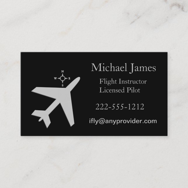 Aeroplane Pilot Flight Instructor Card customise (Front)