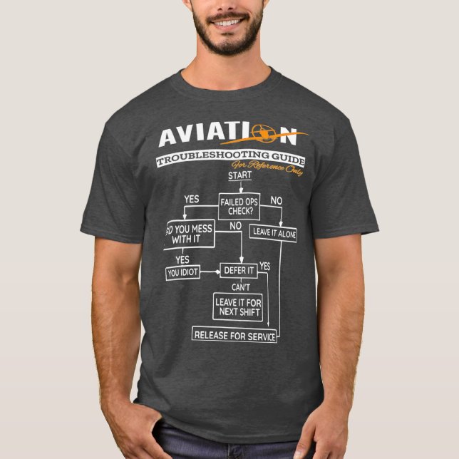Aeroplane Pilot  Funny Pilot Troubleshooting Tee (Front)
