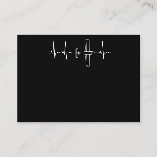 Aeroplane Pilot  Pilot Heartbeat  Flying Gift Business Card (Front)