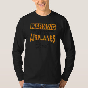 Aeroplane Pilot Vintage Retro Warning I May Sponta T-Shirt