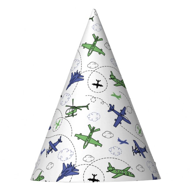 Aeroplane Plane Aircraft Birthday Party Hat (Front)