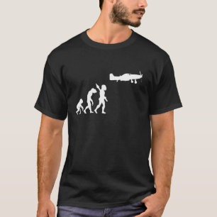 Aeroplane Plane Aircraft Pilot Aviation Evolution T-Shirt