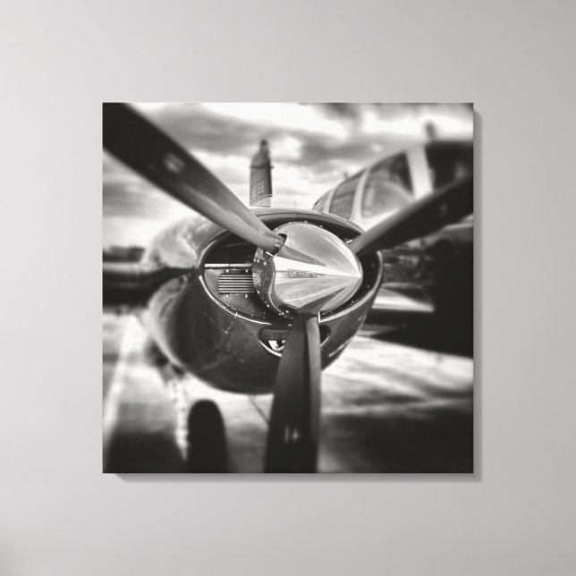 Aeroplane propeller Black and White Canvas Print (Front)
