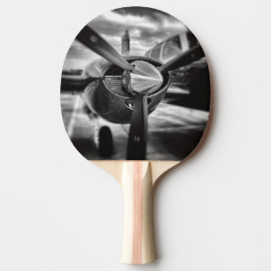 Aeroplane propeller Black and White Ping Pong Paddle