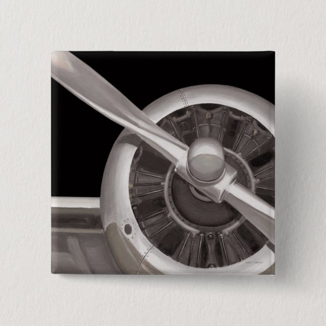 Aeroplane Propeller Closeup 15 Cm Square Badge (Front)