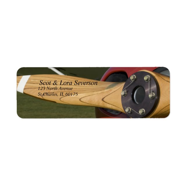 Aeroplane Propeller Return Address Labels (Front)