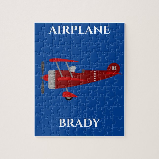 Aeroplane puzzle with personalised name. (Vertical)