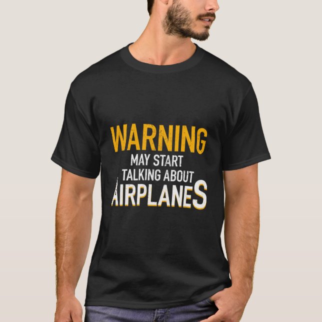 Aeroplane Rc Pilot Flying Warning Aeroplanes T-Shirt (Front)