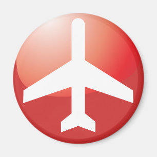 Aeroplane Red Easy Button Magnet