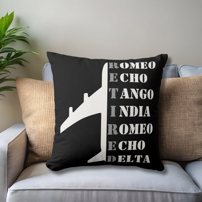 Aeroplane Retired Nato Phonetic Alphabet Aviation Cushion (Creator Uploaded)