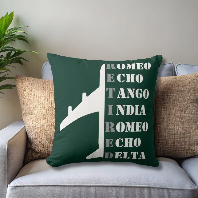 Aeroplane Retired Nato Phonetic Alphabet Aviation Cushion (Creator Uploaded)