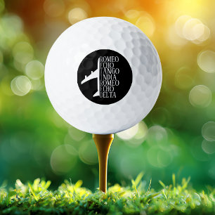 Aeroplane Retired Nato Phonetic Alphabet Aviation Golf Balls
