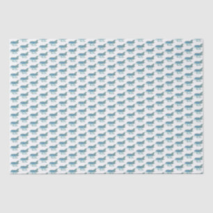 Aeroplane Retro Blue Birthday Kids Pilot Travel Tissue Paper
