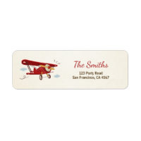 Aeroplane Return Address Label Plane Adventure