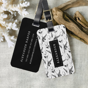Aeroplane Sketch Personalised Luggage Tag