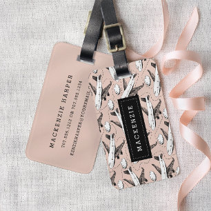 Aeroplane Sketch Personalised Luggage Tag