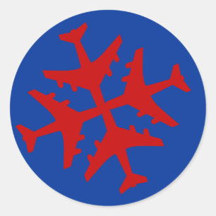 Aeroplane Snowflake Classic Round Sticker