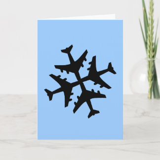 Aeroplane Snowflake Holiday Card