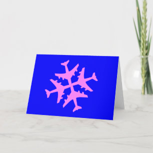 Aeroplane Snowflake Holiday Card