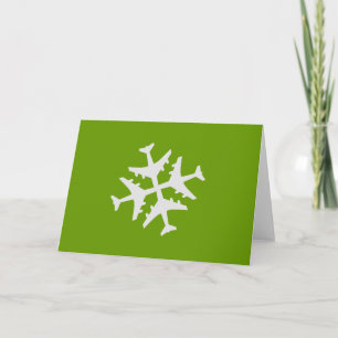 Aeroplane Snowflake Holiday Card