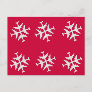 Aeroplane Snowflake Postcard