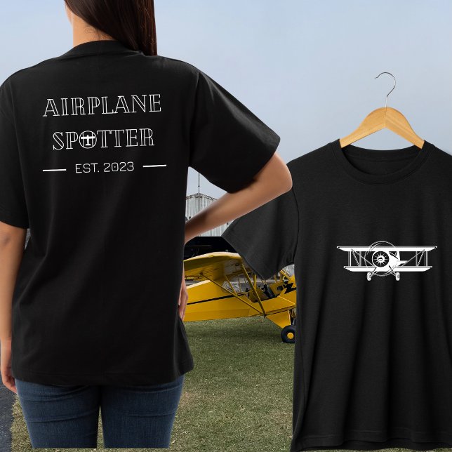 Aeroplane Spotter Est. Year Aviation Custom T-Shirt (Creator Uploaded)