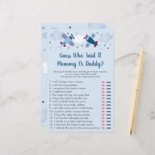 Aeroplane Stars Clouds Guess Who Said It Baby Game