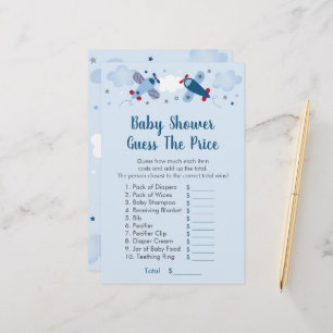 Aeroplane Stars Guess The Price Baby Shower Game