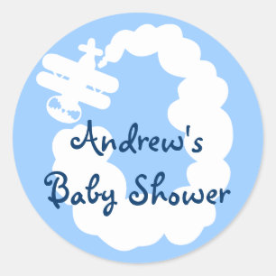 Aeroplane stickers for baby shower