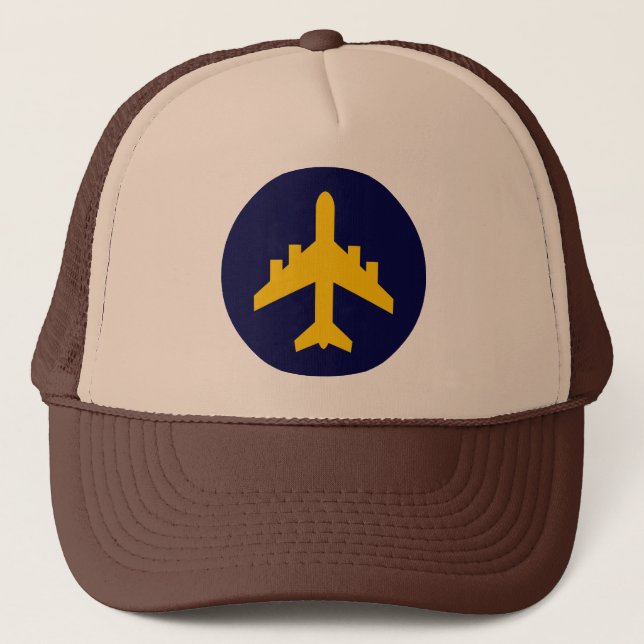 Aeroplane Symbol in Circle Trucker Hat (Front)