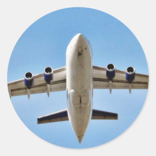 Aeroplane Takeoff High Classic Round Sticker