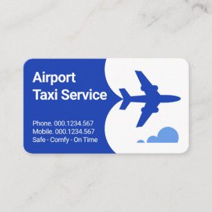 Aeroplane Taxi Flying Blue Skies Business Card