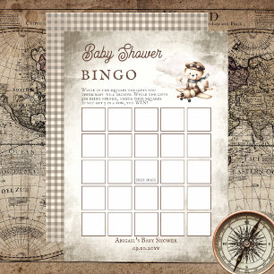 Aeroplane Teddy Bear Baby Shower Bingo Game