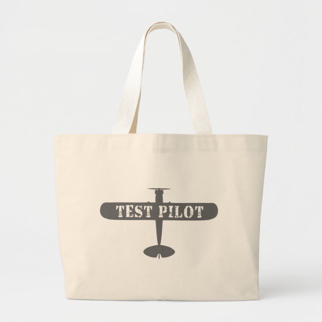 Aeroplane & Test Pilot Large Tote Bag (Front)