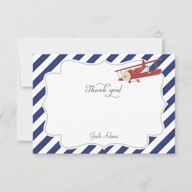 Aeroplane Thank You Card (Front)