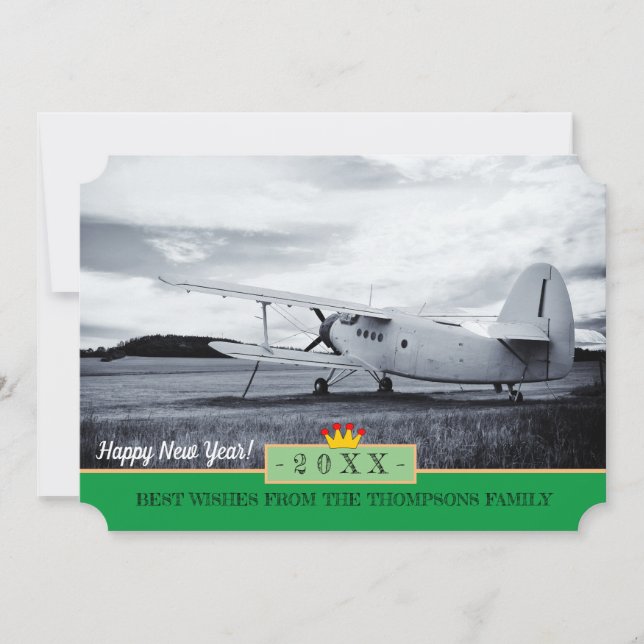 Aeroplane to New Horizons, & Happy New Year! Card (Front)