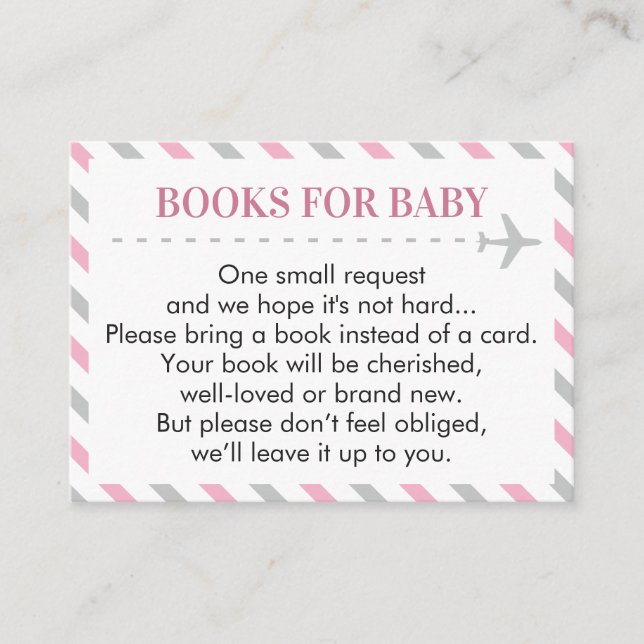 Aeroplane Travel Books for Baby Book Request Card (Front)