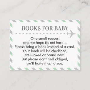 Aeroplane Travel Books for Baby Shower Request Enclosure Card